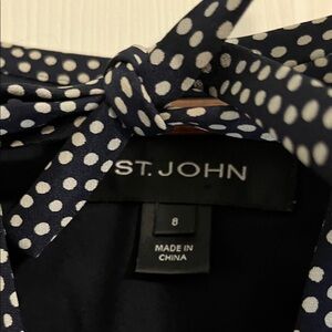 St. John Black and White Polka Dot Silk Dress
